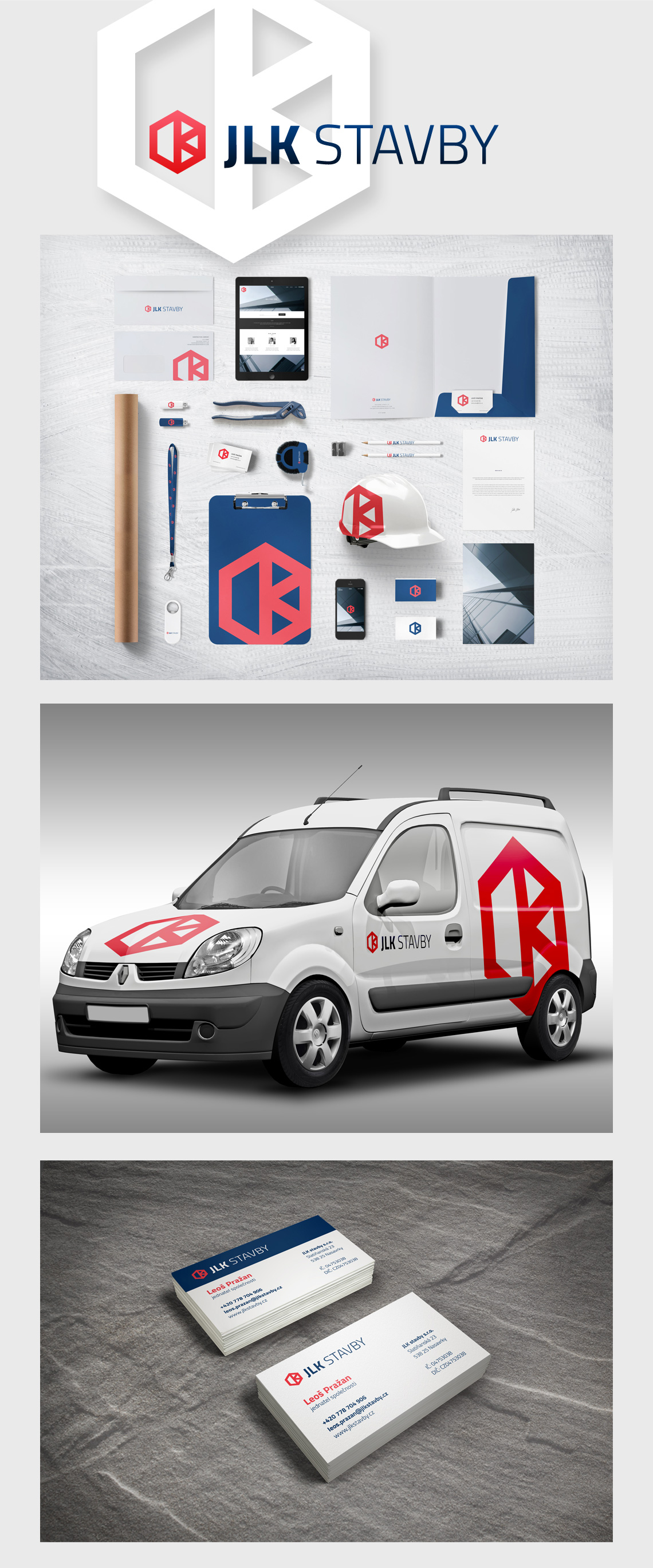 jlk stavby - firmní identita, logo, vizitky a polep vozu, Zemanský jlk stavby - firmní identita, logo, vizitky a polep vozu, Zemanský